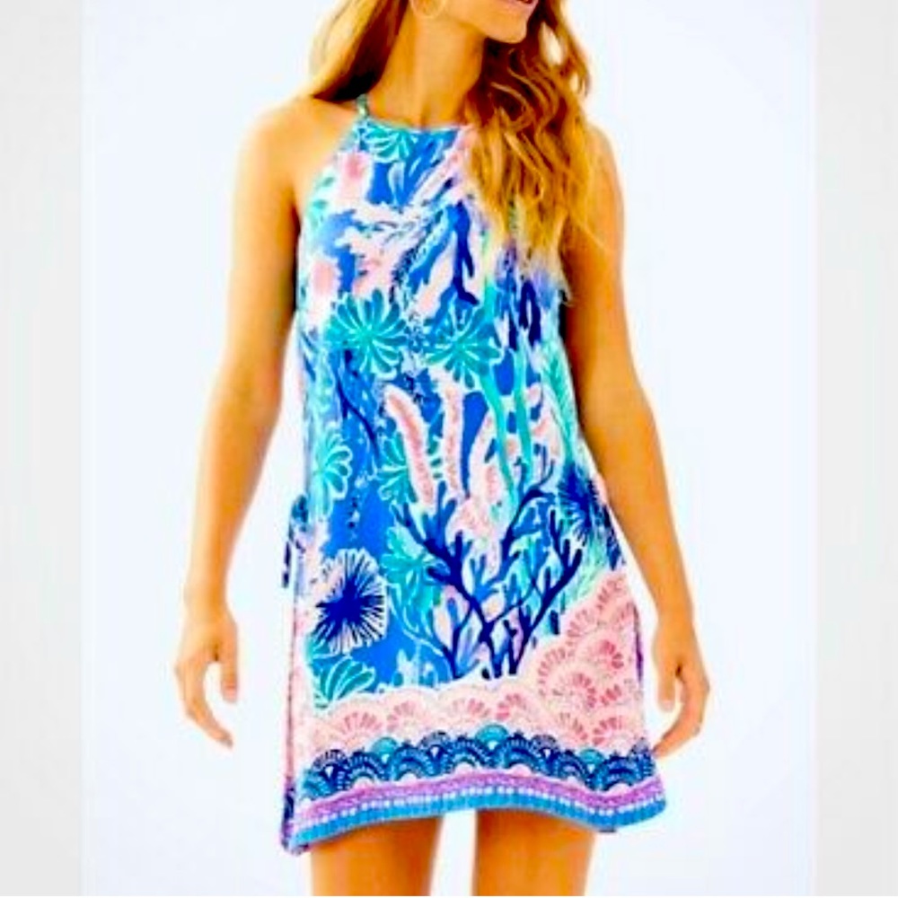 Lily Pulitzer Pearl Romper, Jet Stream pattern